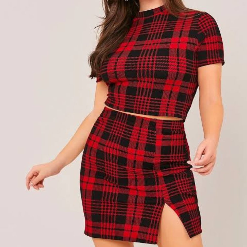 Shein Plus Women's Shirt And Skirt- Set